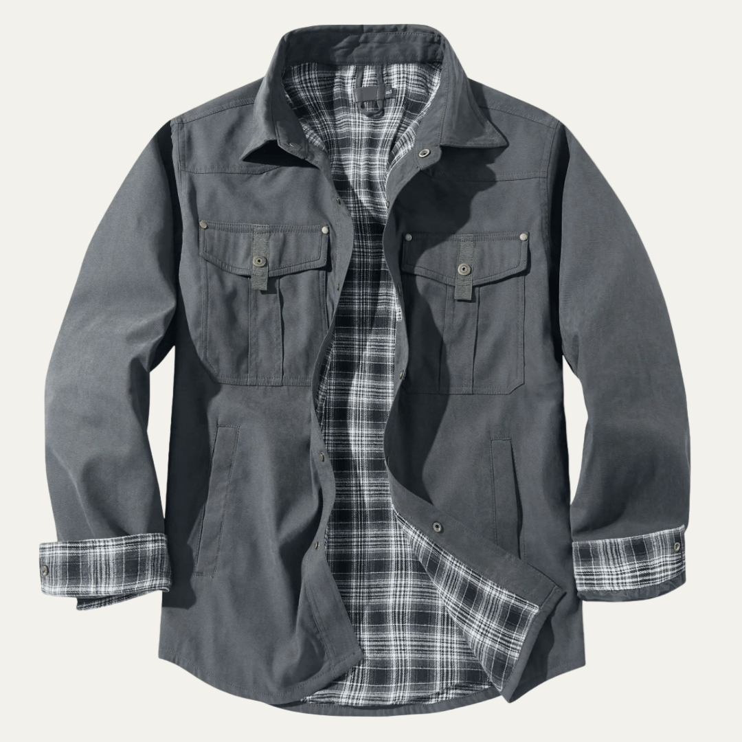 Men’s Retro Plaid Flannel Shirt Jacket