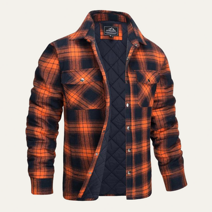 Men’s Quilted Flannel Check Shirt Jacket