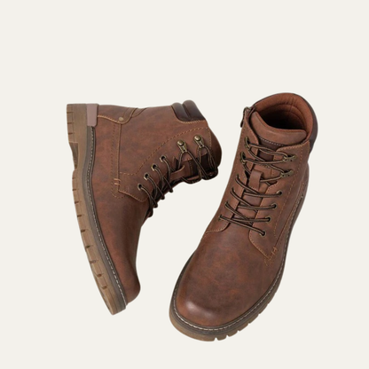 Men’s Military Style Lace Up Combat Boots with Lug Sole