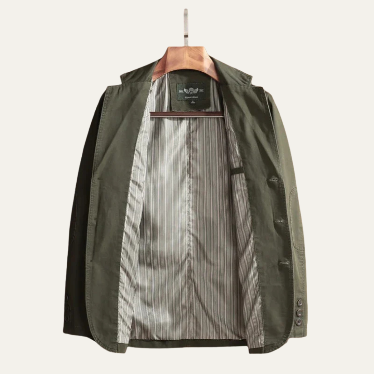 The Costa Smeralda Men's Army Green Light Weight Cotton Blazer Jacket