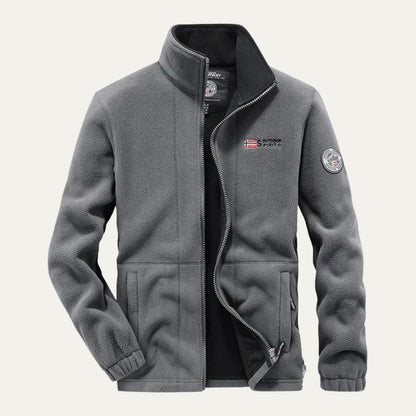 Men’s Textured Fleece High Collar Zip Jacket