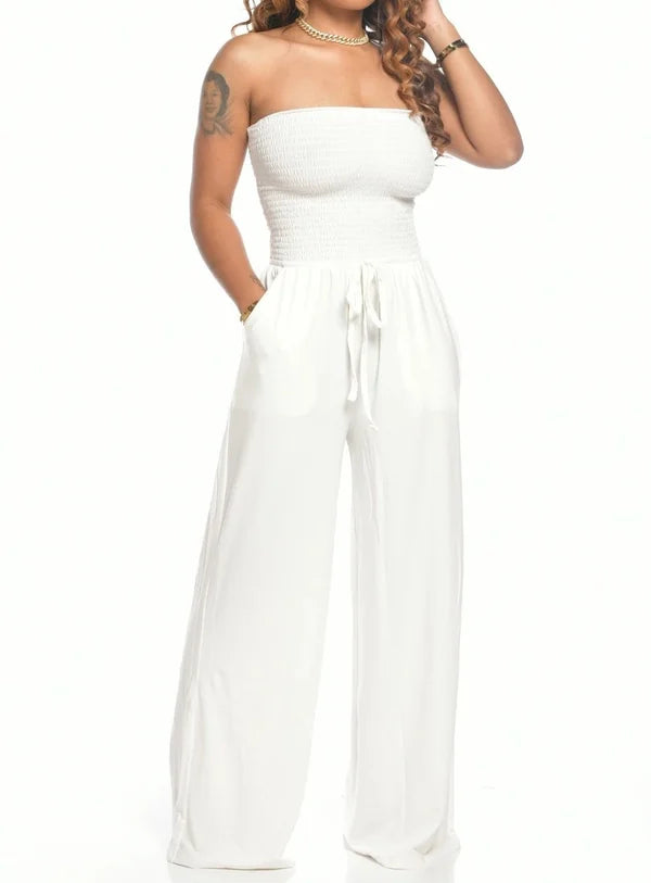 Summer Women's Strapless Drawstring Romper