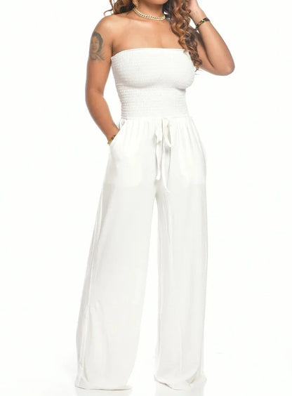 Summer Women's Strapless Drawstring Romper