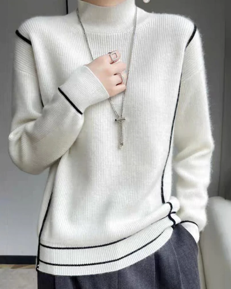 Classic Women's Soft Cream Sweater - BritishElegance