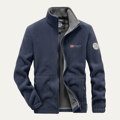 Men’s Textured Fleece High Collar Zip Jacket