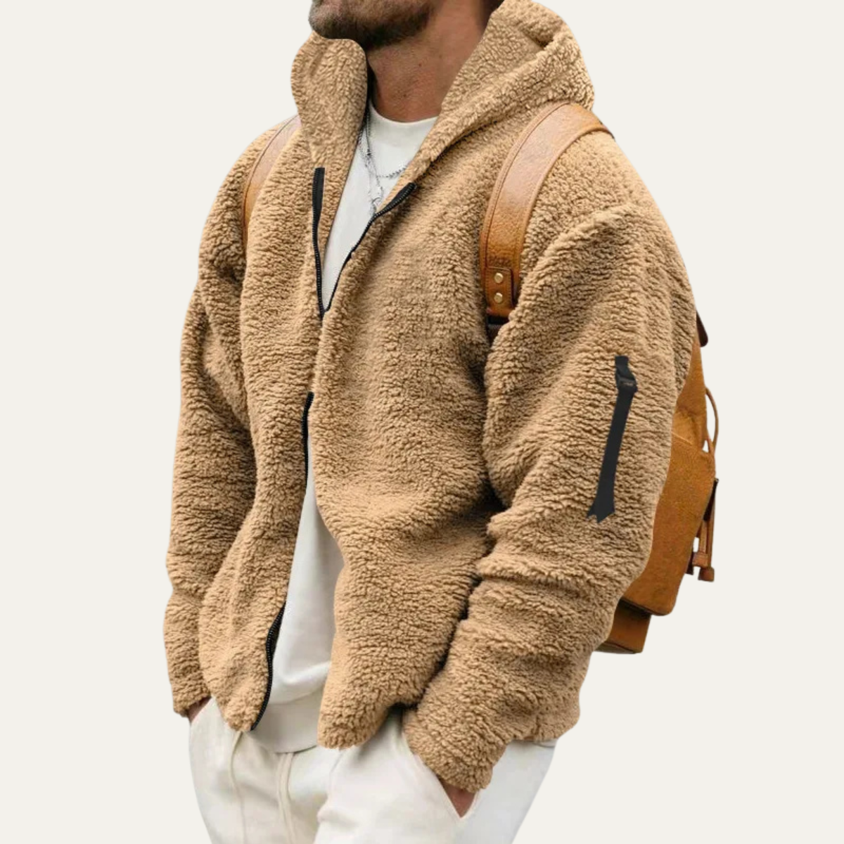 The Firenze Men’s Soft Plush Double Sided Fleece Warm Jacket