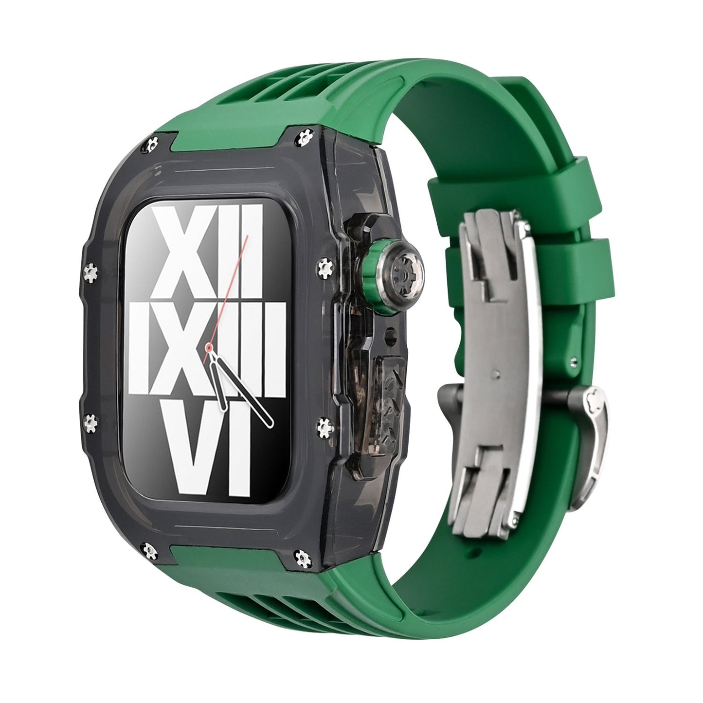 Stylish Fluoro Band & Black Case For Apple Watch