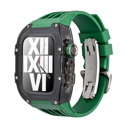 Stylish Fluoro Band & Black Case For Apple Watch