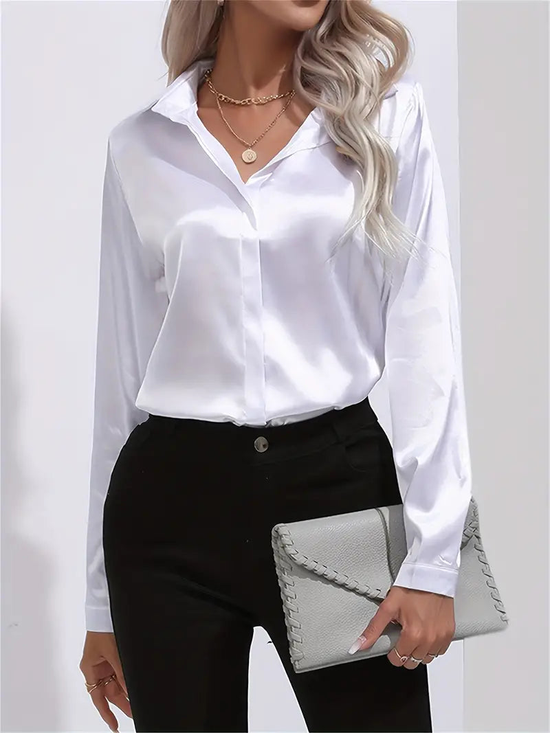 Comfortable Loose Fit Women's Cotton Blouse - BritishElegance