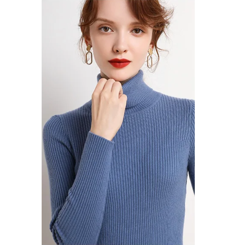 Women's Fitted Crew Neck Knit Sweater