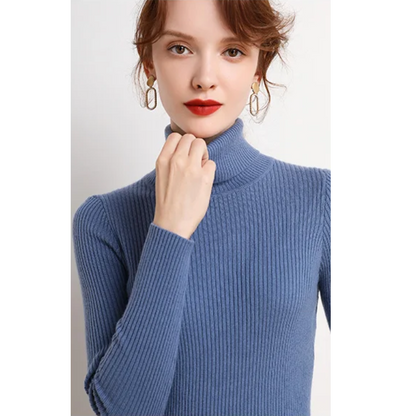 Women's Fitted Crew Neck Knit Sweater
