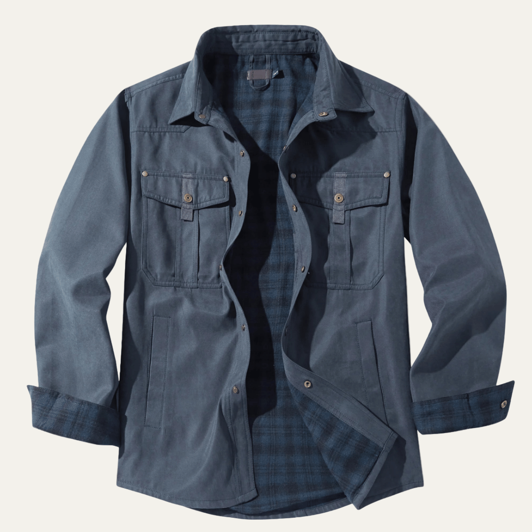 Men’s Retro Plaid Flannel Shirt Jacket