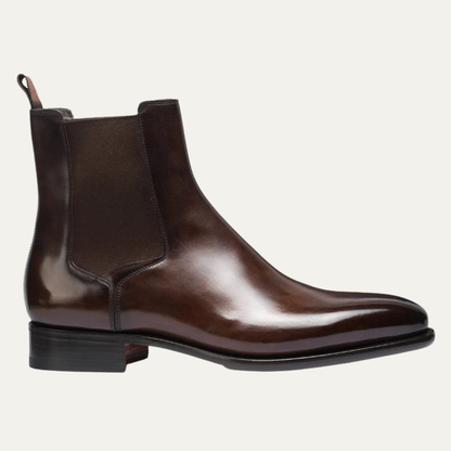 The Manduria Men’s Elegamt Polished Classic Leather Ankle Dress Boots