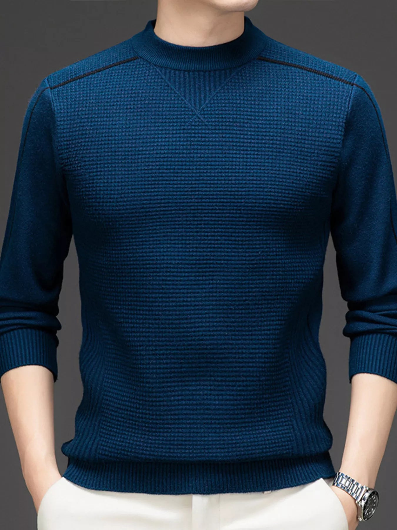 Big and Tall Crew Neck Sweater Shirt - BritishElegance