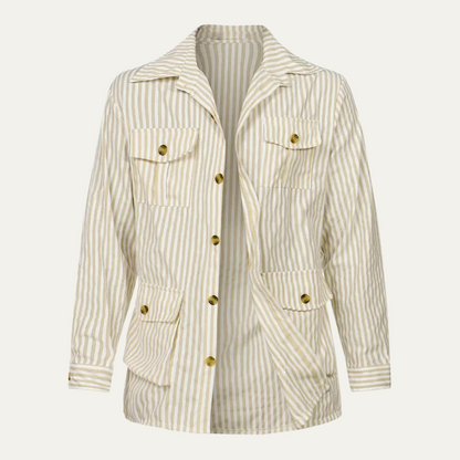 The Lewis Men's Lighweright Striped Linen Shirt with Belt