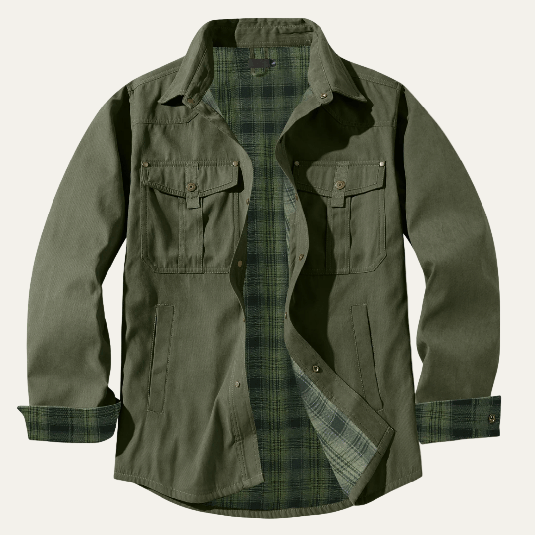 Men’s Retro Plaid Flannel Shirt Jacket