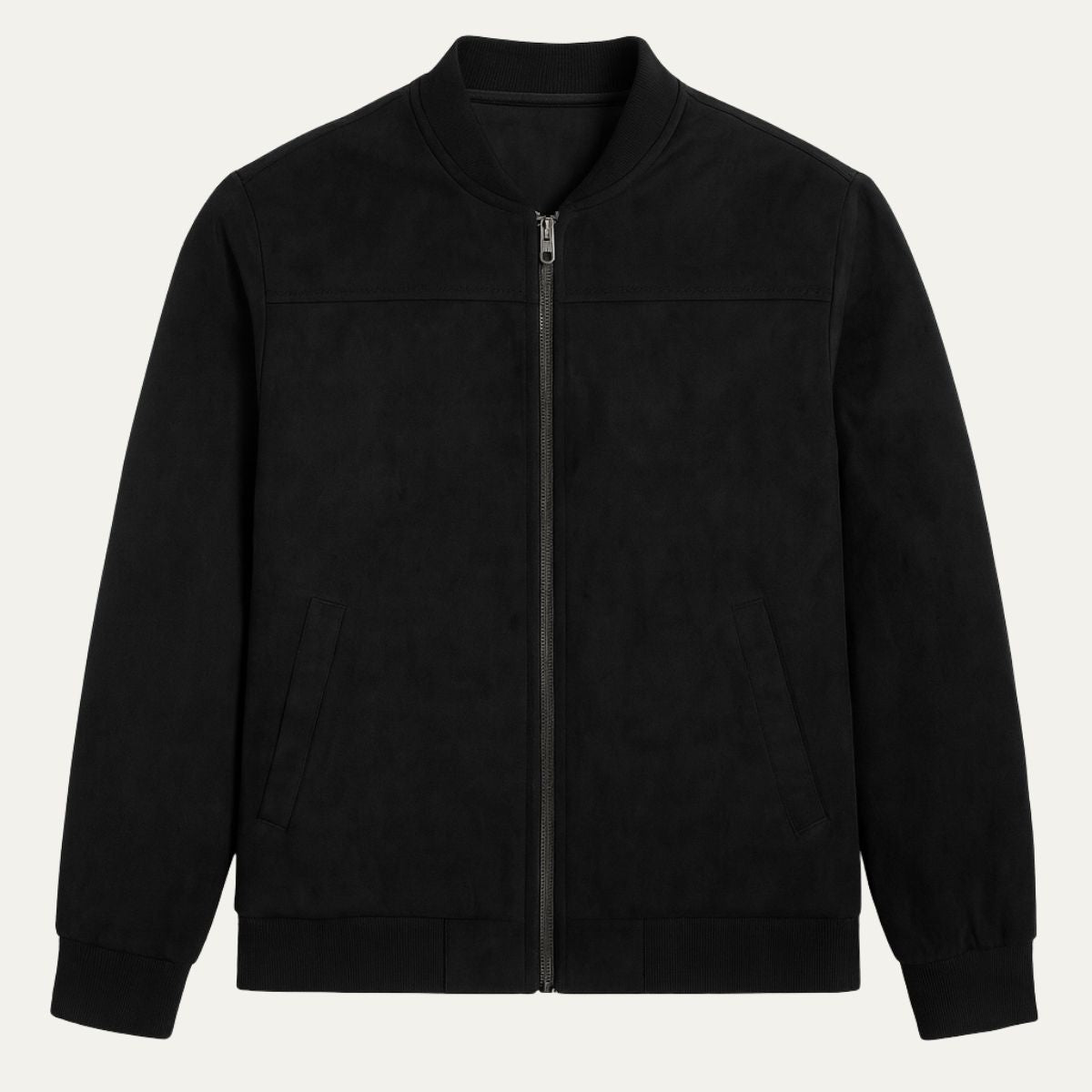 Men’s Casual Suede Look Bomber Jacket