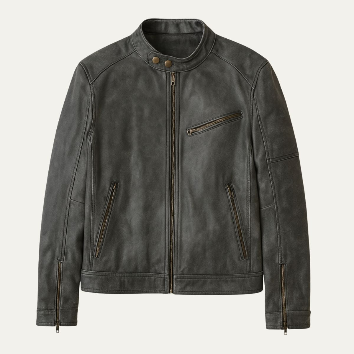 Men’s Racer Style Faux Leather Jacket