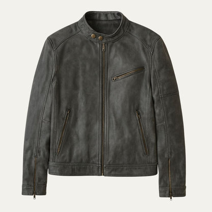 Men’s Racer Style Faux Leather Jacket