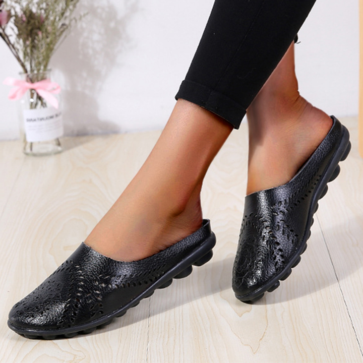 Elegant and comfortable orthopedic shoes in amber