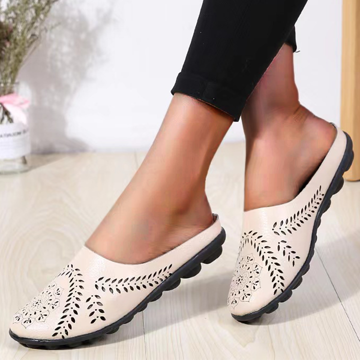 Elegant and comfortable orthopedic shoes in amber
