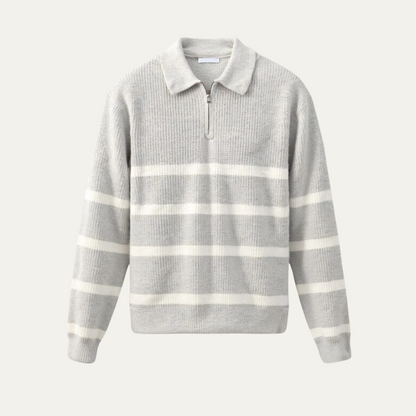 The Woodstock Men's Half Zip Striped Knit Jumper