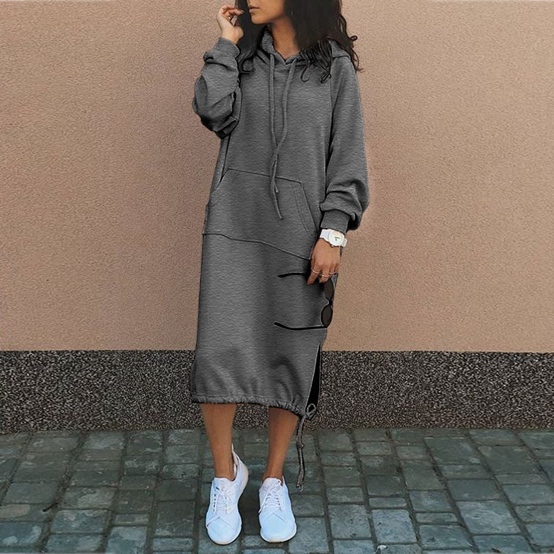 Casual Fall Women's Sweatshirt Dress