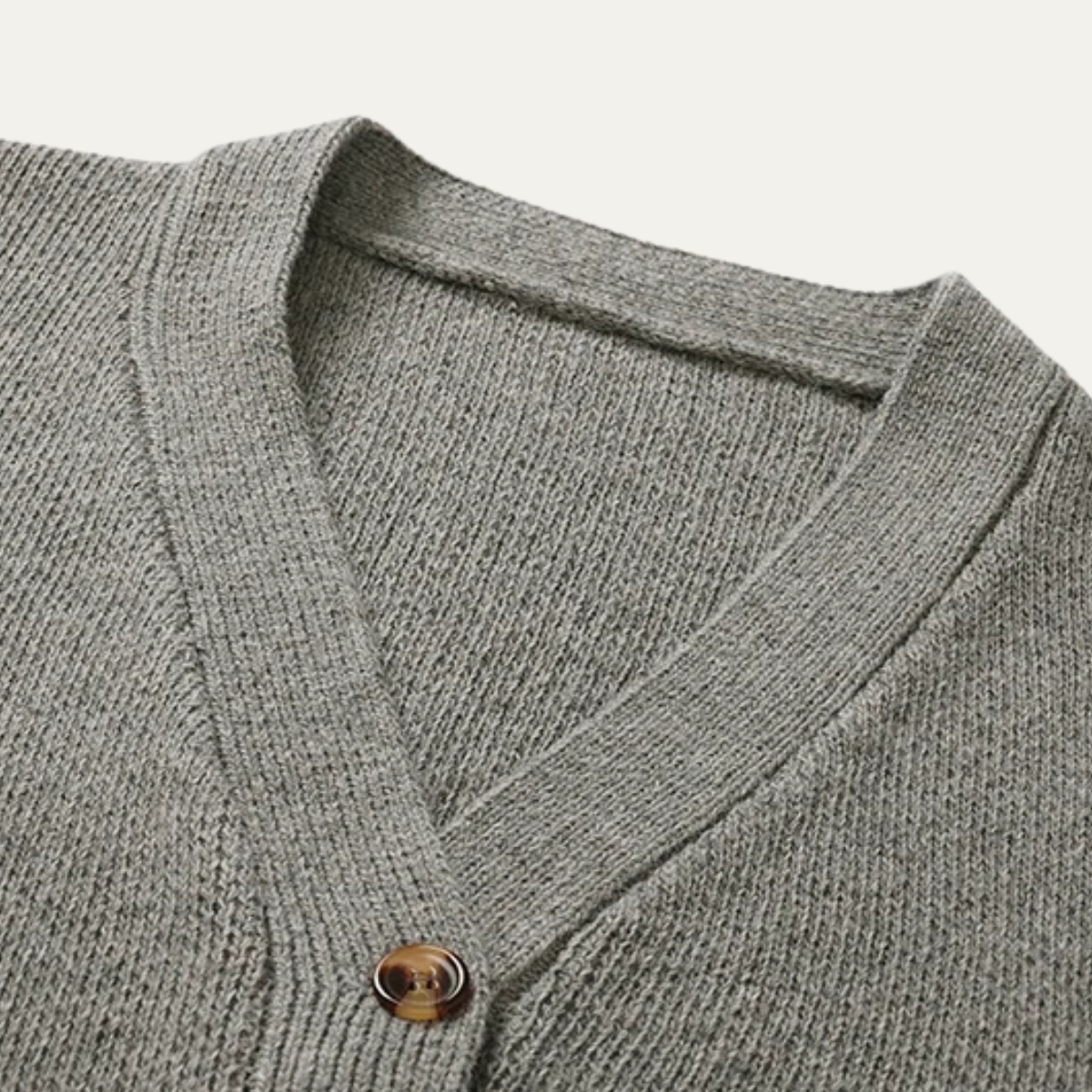 Men’s Varsity V Neck Cardigan with Striped Ribbed Trim