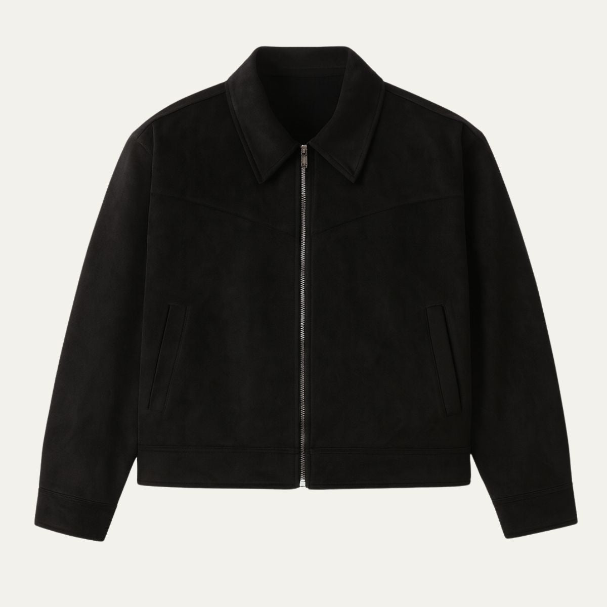Men’s Suede Look Full Zip Trucker Shirt Jacket