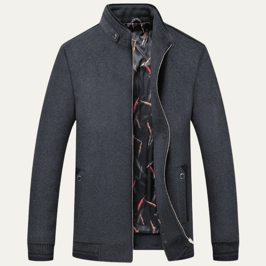 The Mayfair Elegant Wool Zip Jacket for Men