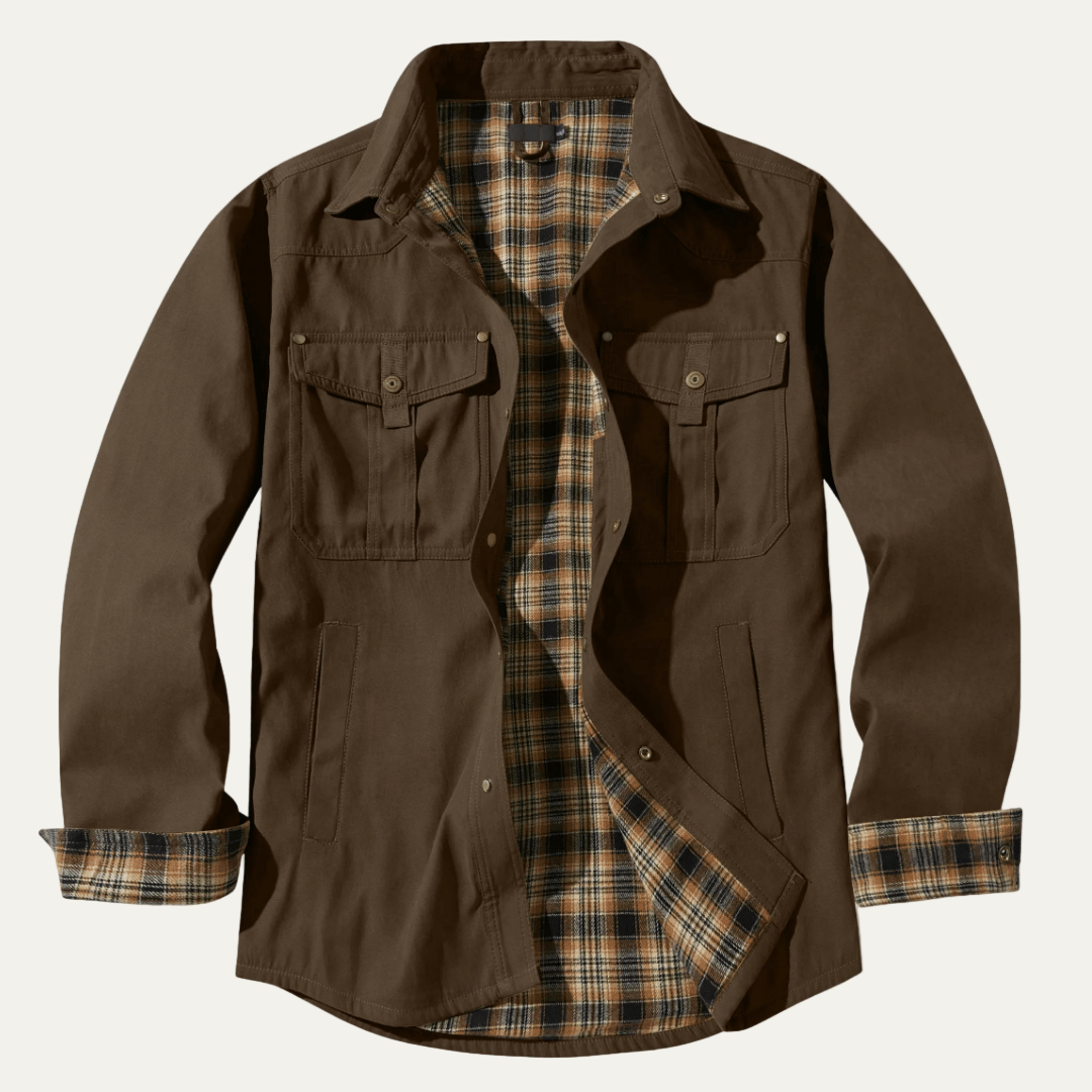 Men’s Retro Plaid Flannel Shirt Jacket