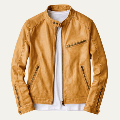Men’s Racer Style Faux Leather Jacket