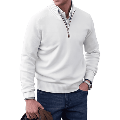 Classic Men's Quarter Zip Pullover Sweater