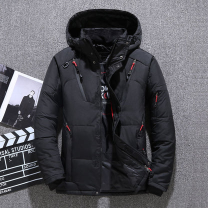 Warm Waterproof Men's Down Hooded Parka Jacket Outdoor Set