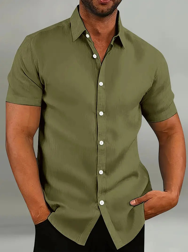 Classic Casual Short Sleeve Men's Shirt
