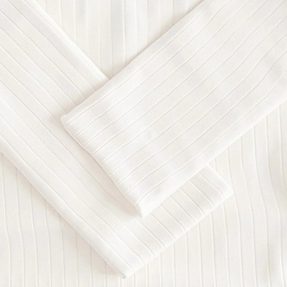 The Cookham Men's White Ribbed Crew Neck Jumper