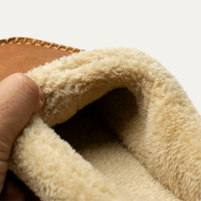 Men’s Faux Fur Lined Moccasin Slipper Shoes