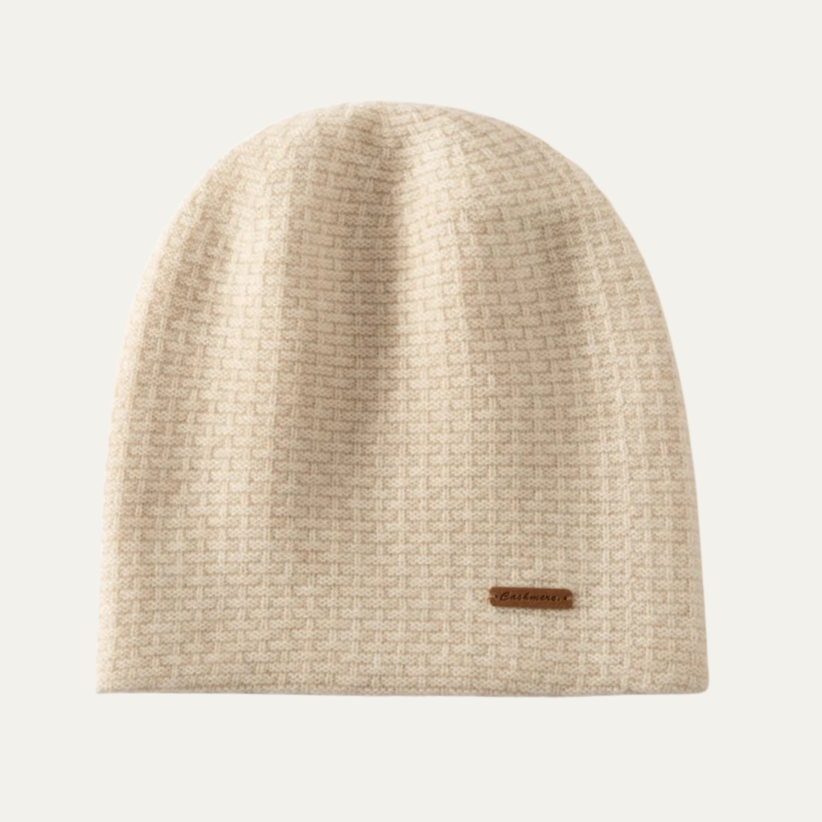 Men’s Minimalist Knit Beanie with Patch Detail