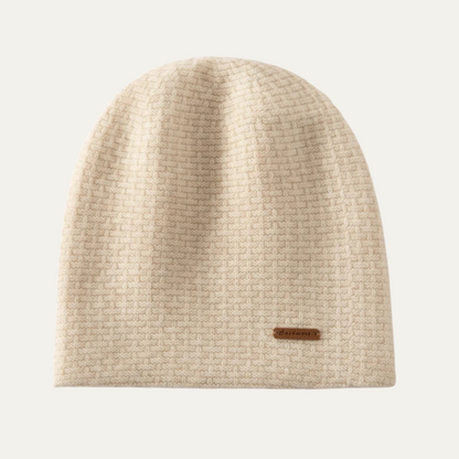 Men’s Minimalist Knit Beanie with Patch Detail