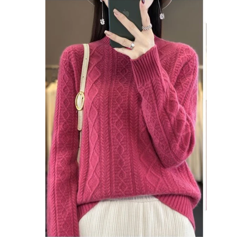 Warm Crew Neck Sweater for Ladies