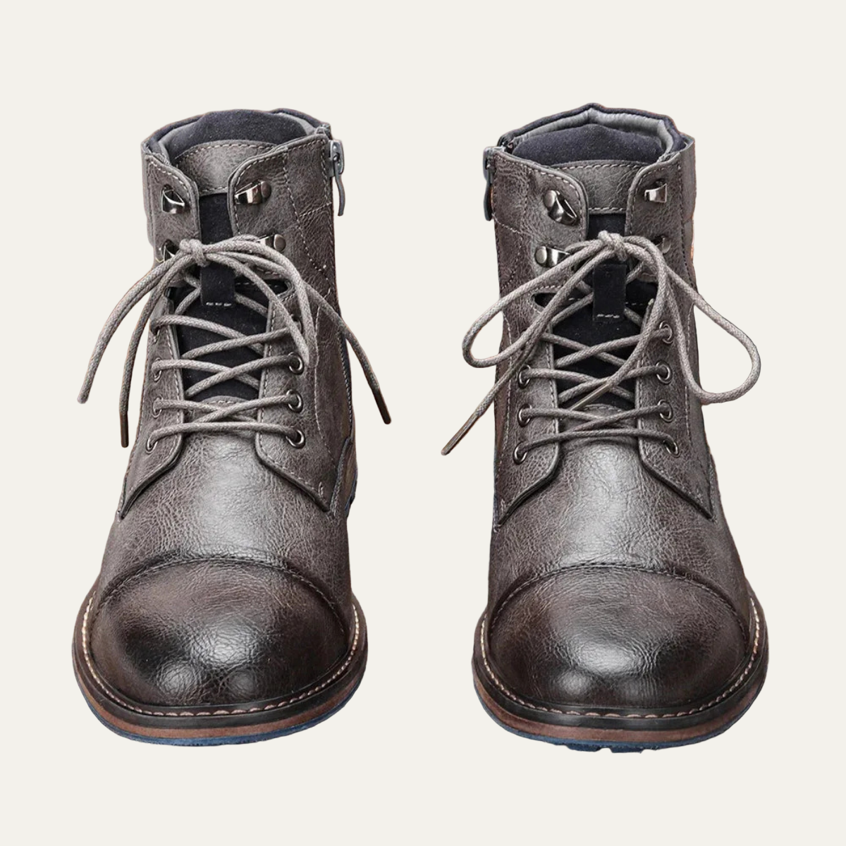 Men’s Textured Leather Combat Boots