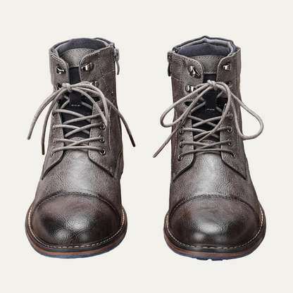 Men’s Textured Leather Combat Boots