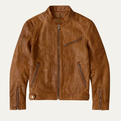 Men’s Racer Style Faux Leather Jacket