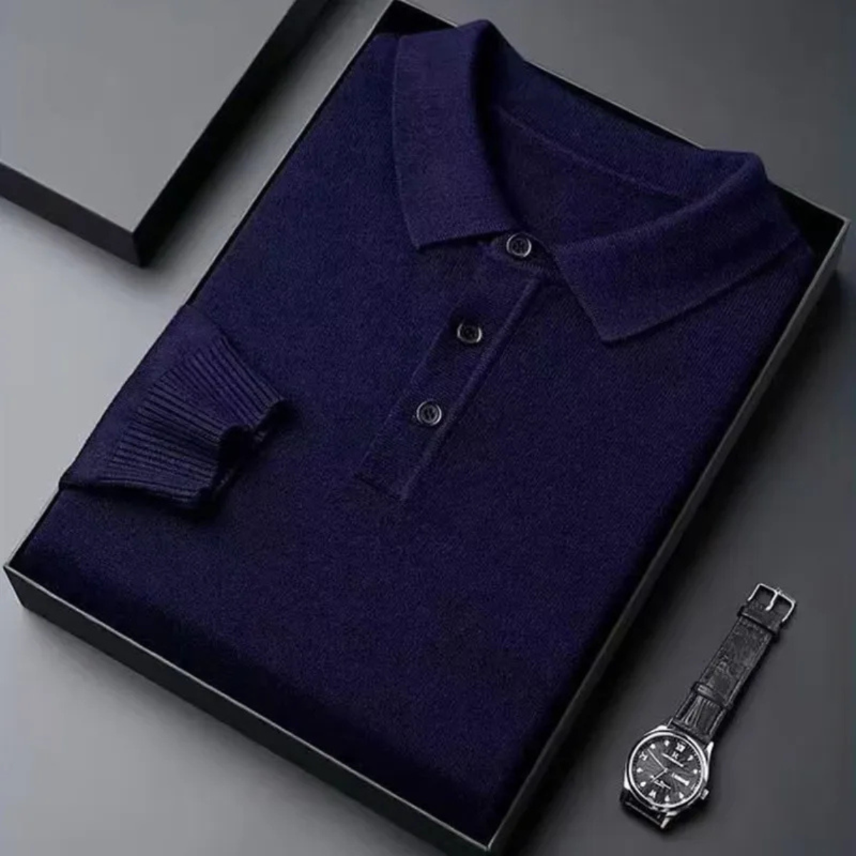 The Pembroke Men’s Luxury Pure Wool Cashmere Polo Jumper