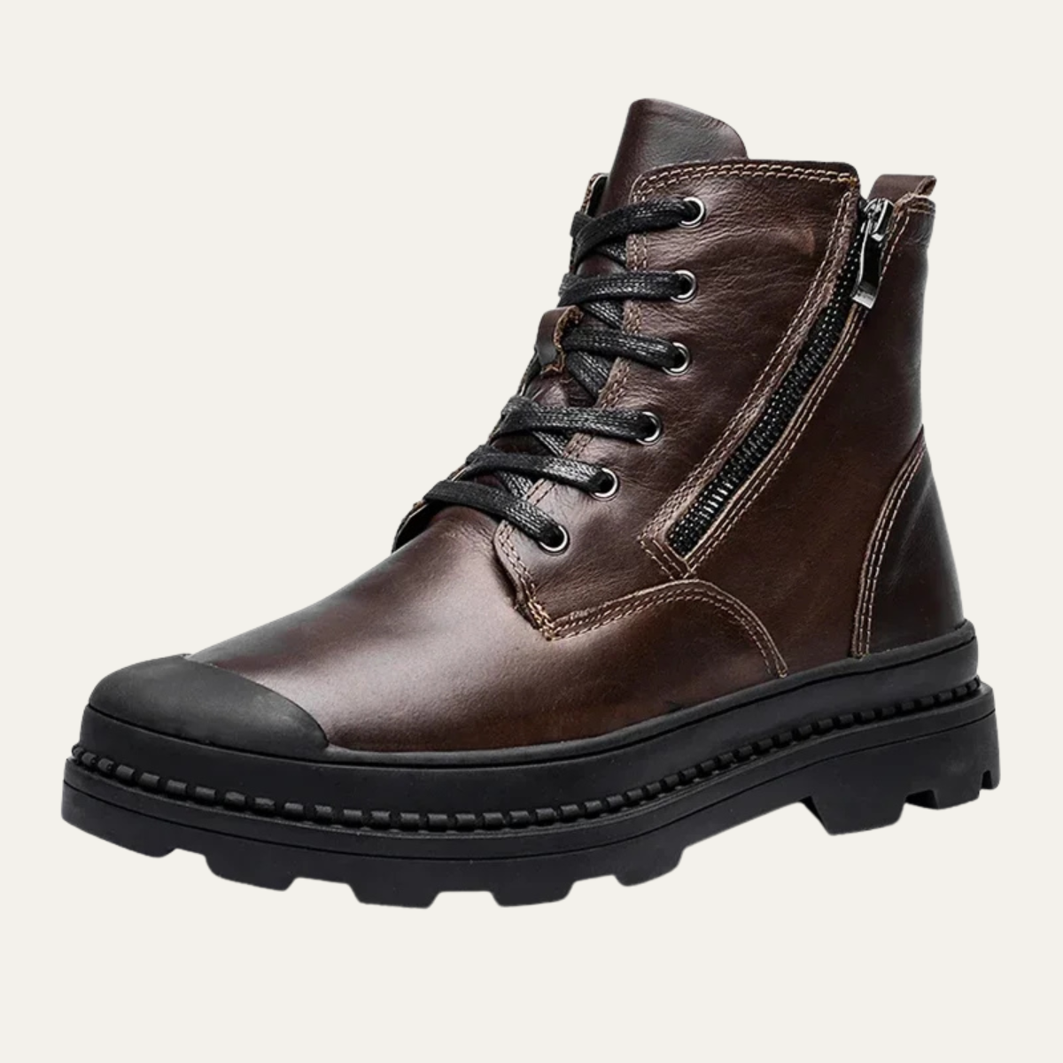 The Windsor Men’s Zip Lace Up Leather High Top Work Boots