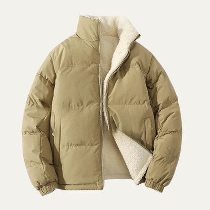 The Porto Ercole Men's Reversible Sherpa Zip Up Fleece Parka Jacket
