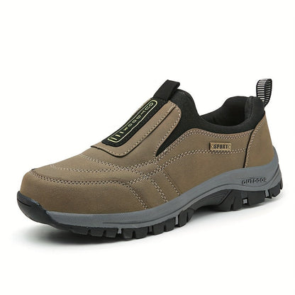 Men’s Slip-On Hiking Shoes – Lightweight Outdoor Walking Shoes with Cushioned Sole
