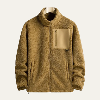 The Merano Men's Warm Polar Zip Up Fleece Jacket with Stand Collar
