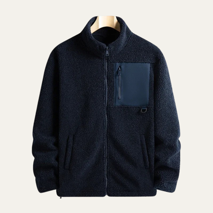 The Merano Men's Warm Polar Zip Up Fleece Jacket with Stand Collar