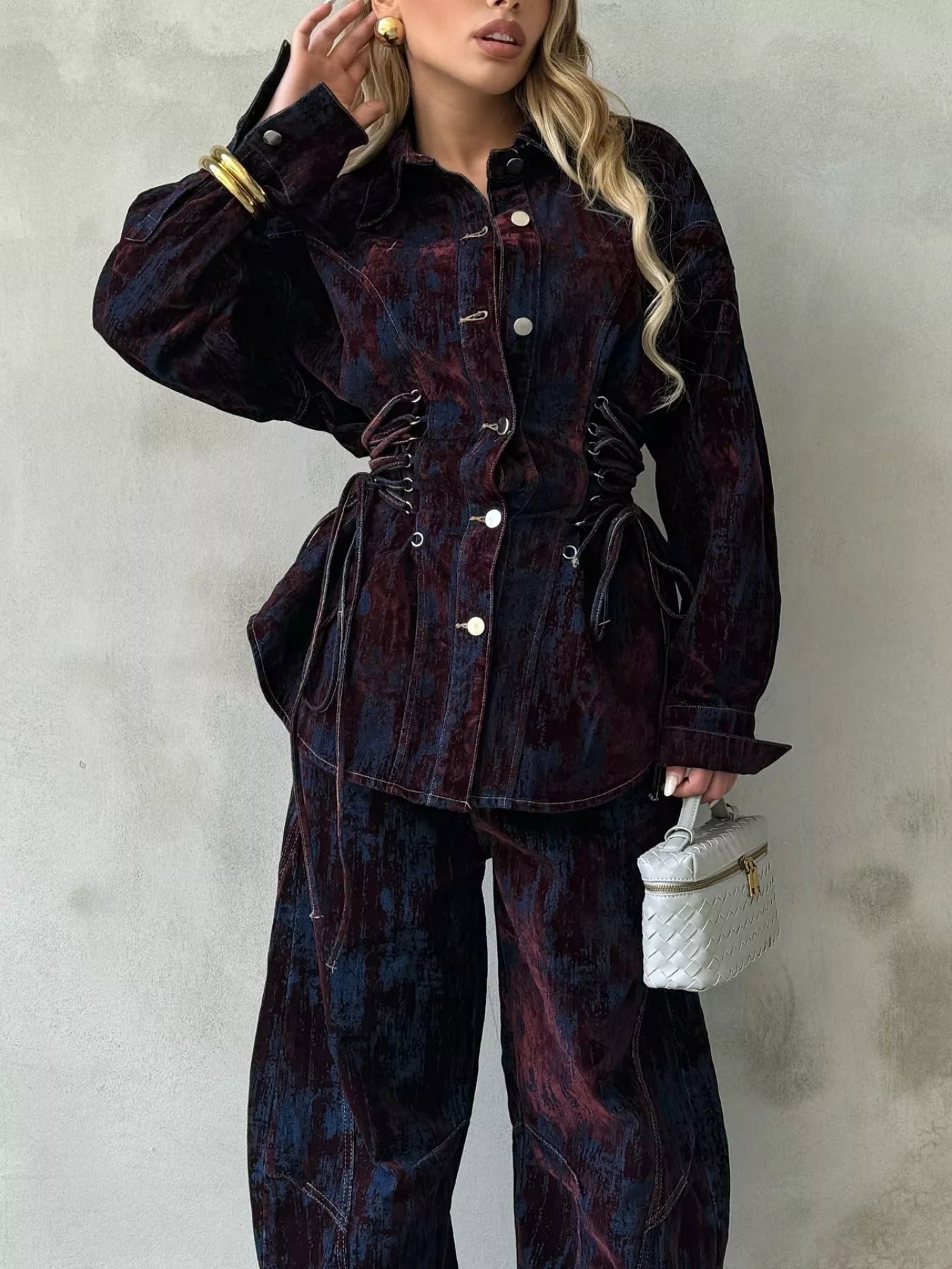 Ripped Distressed Denim Jacket and Jeans Combo - BritishElegance